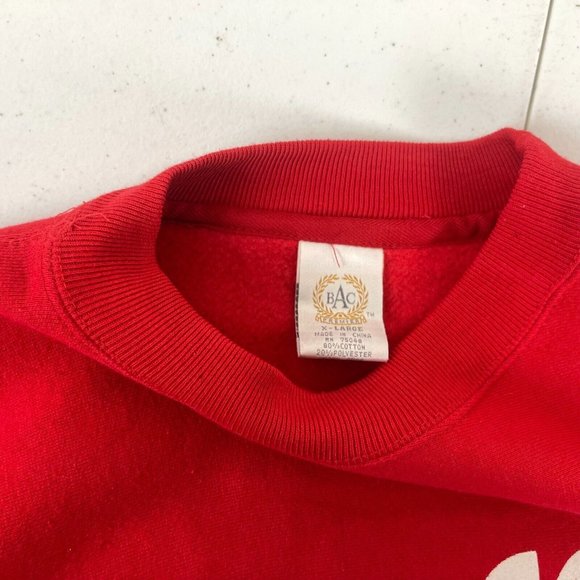 Cuffys It Just Keeps Getting Better Crewneck Sweatshirt Vtg 90s Red Size XL - Picture 4 of 4